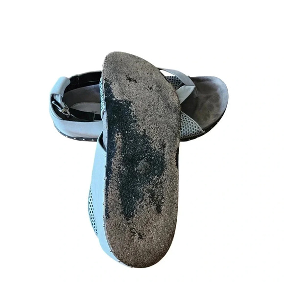 LAMB  Bellatrix Crisscross Gray Leather Women's Flats Sandals Shoes Size 9. - Picture 10 of 10